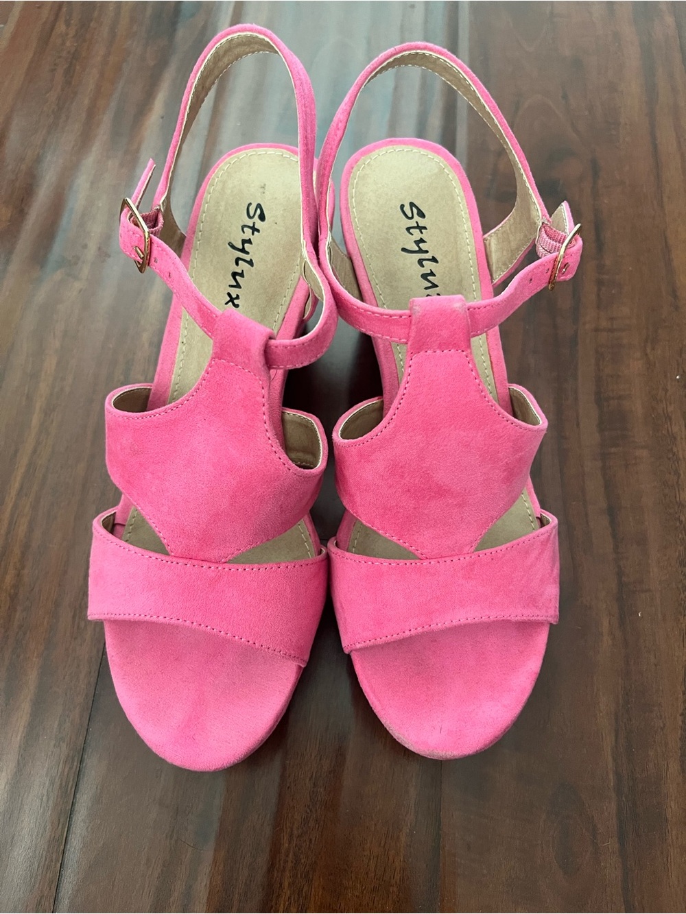 Bright Pink Platform Sandals Heels